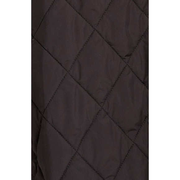 Zella Black Quilted Hooded Poncho Zip Front Diamond Stitch Cape with Pockets - Picture 6 of 15